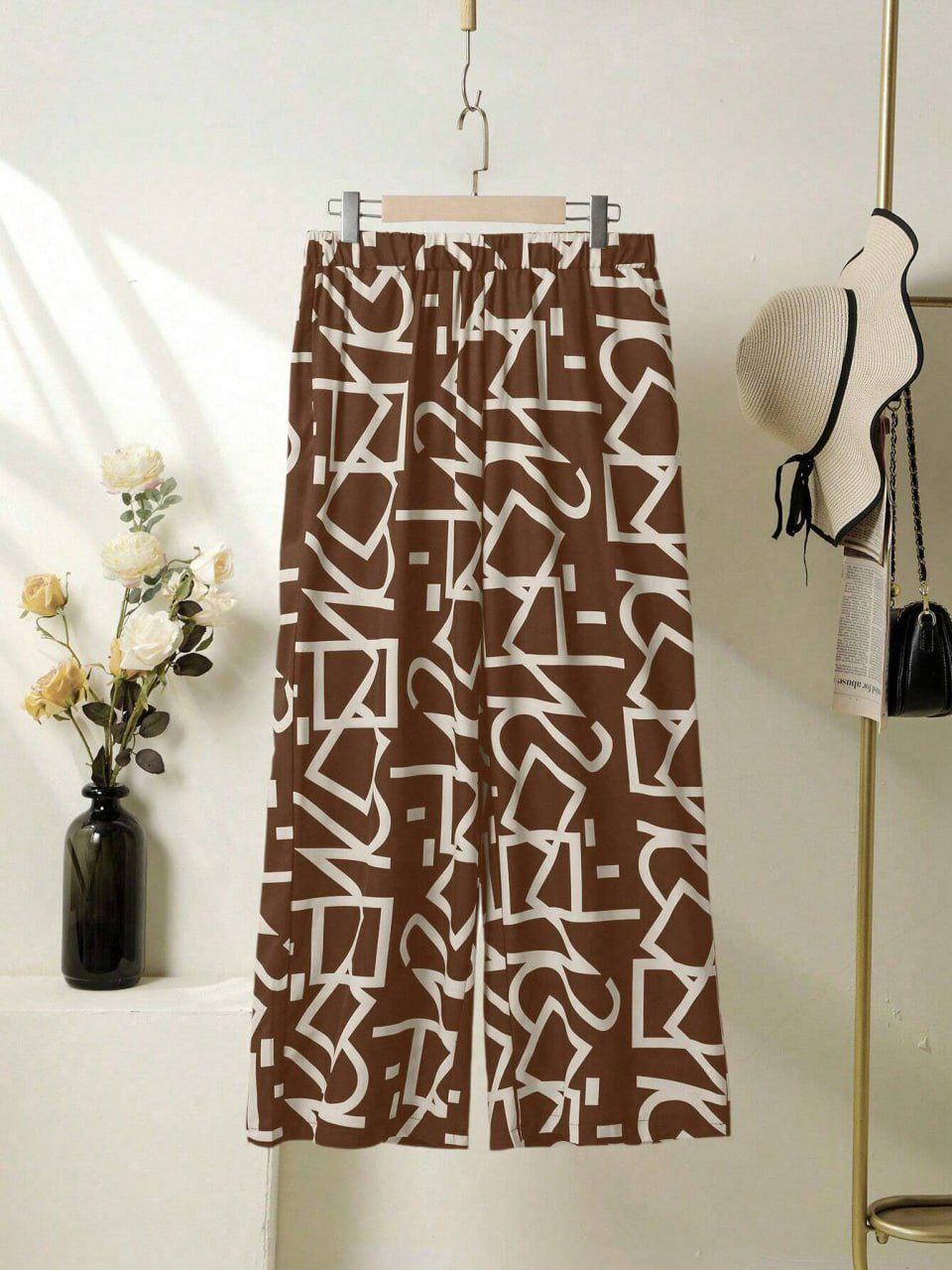 Lycra Palazzo with Abstract Print Design