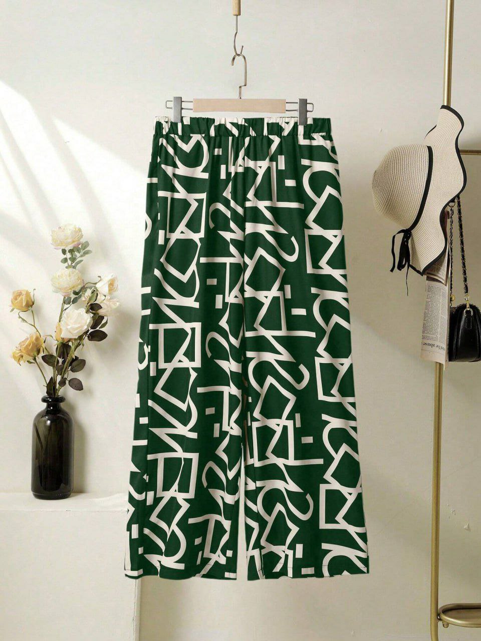 Lycra Palazzo with Abstract Print Design