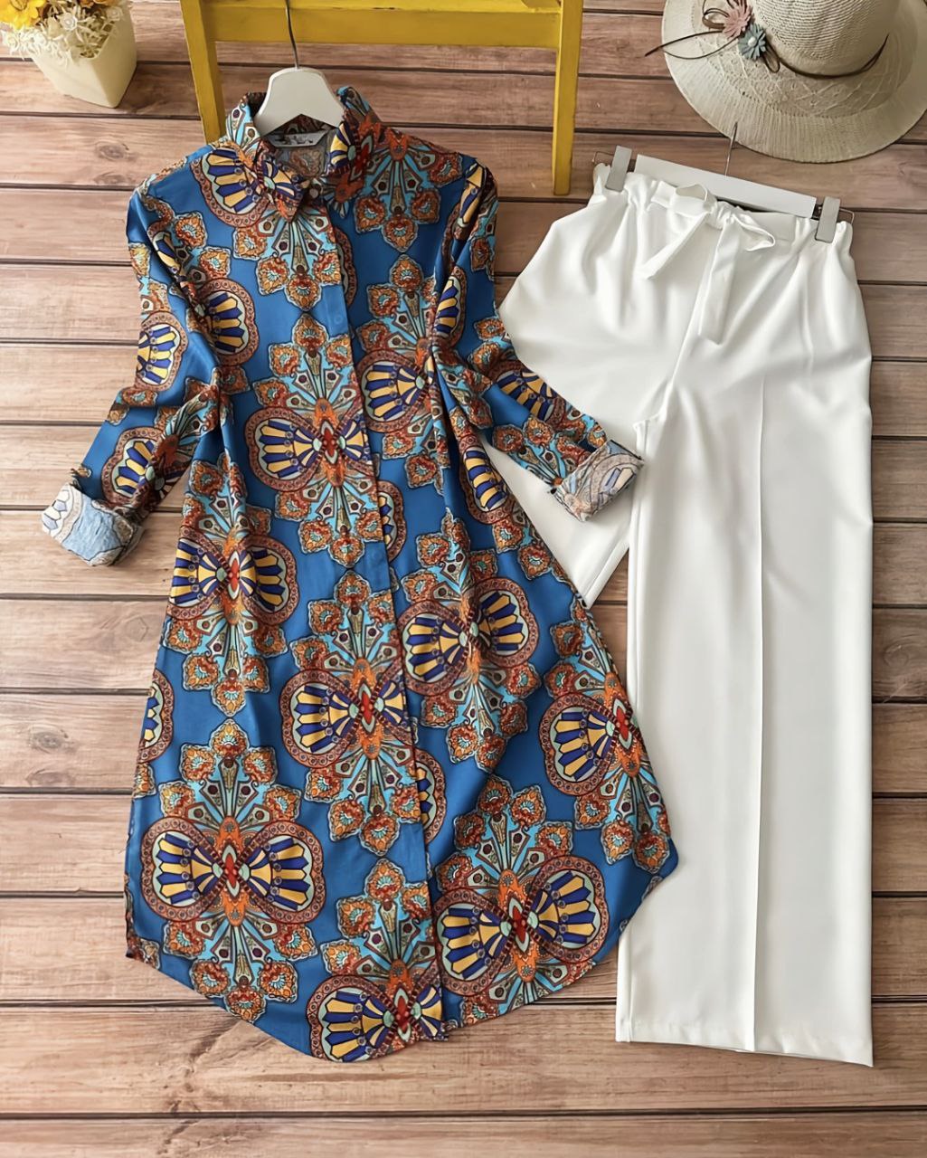 Rayon Co-ord Set with Digital Print Detailing