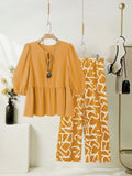 Rayon Co-ord Set with Geometric Printed Palazzo