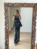 Rayon Co-ord Set with Ikat Digital Print