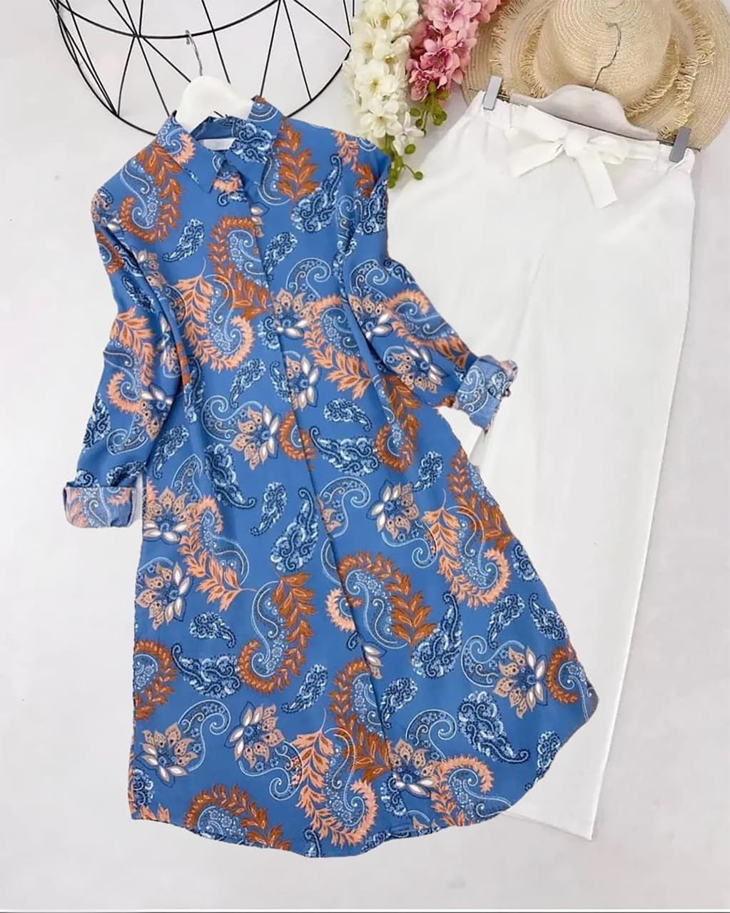 Rayon Co-ord Set with Paisley Digital Print