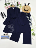 Rayon Kurti Co-ord Set with Diamond Work and Belted Style