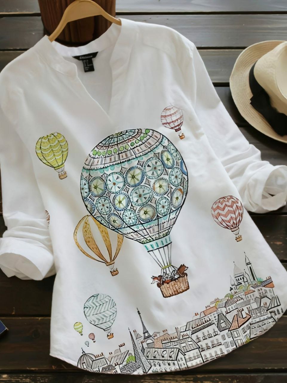 Rayon Top with Blue Floral Digital Print