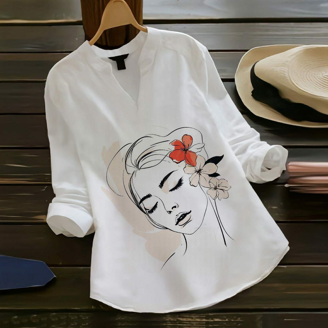 Rayon Top with Digital Art Prints