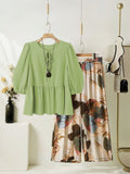 Rayon Co-ord Set with Printed Plazzo