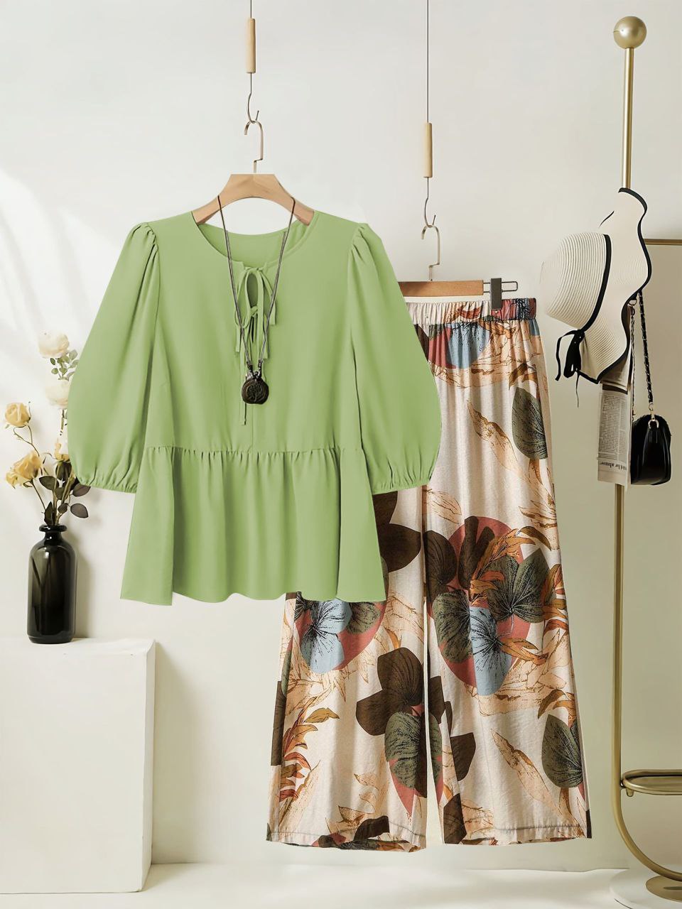 Rayon Co-ord Set with Printed Plazzo