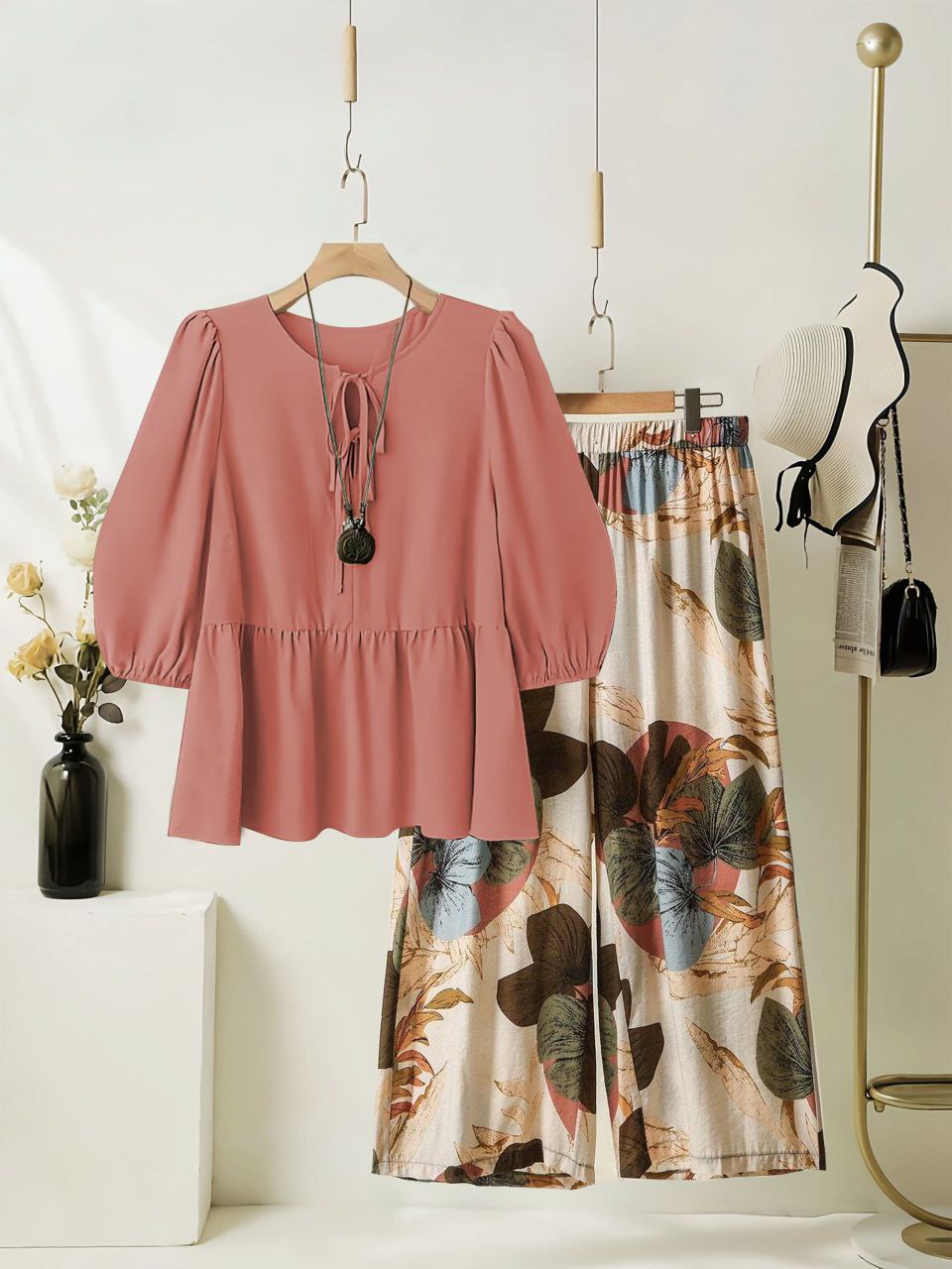 Rayon Co-ord Set with Printed Plazzo