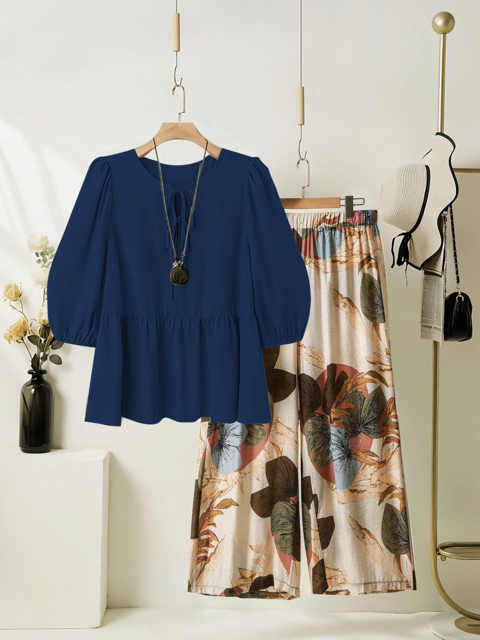 Rayon Co-ord Set with Printed Plazzo