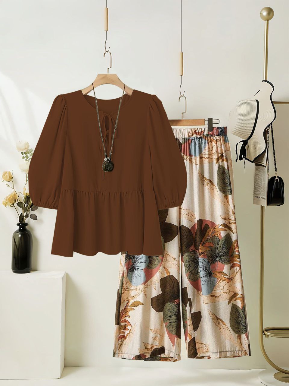 Rayon Co-ord Set with Printed Plazzo