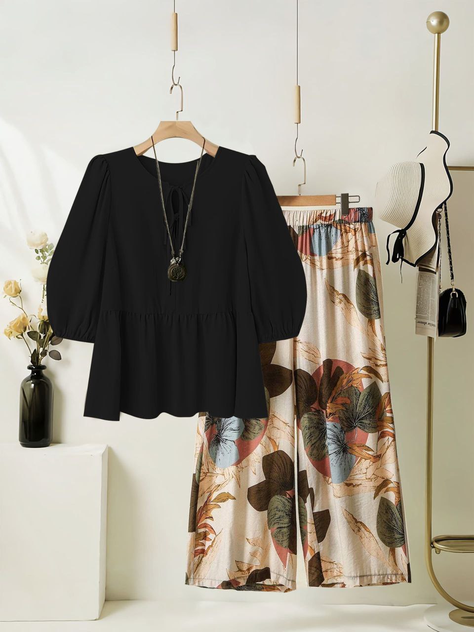 Rayon Co-ord Set with Printed Plazzo