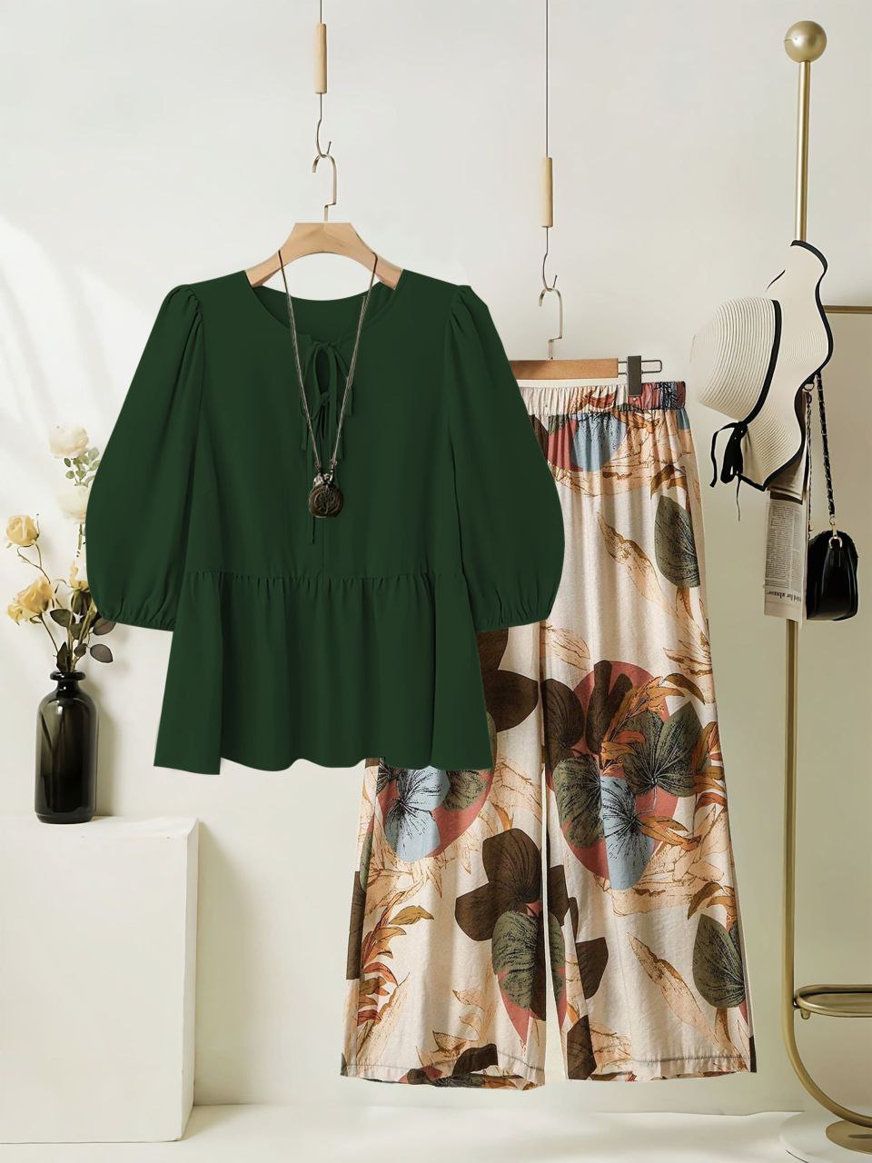 Rayon Co-ord Set with Printed Plazzo